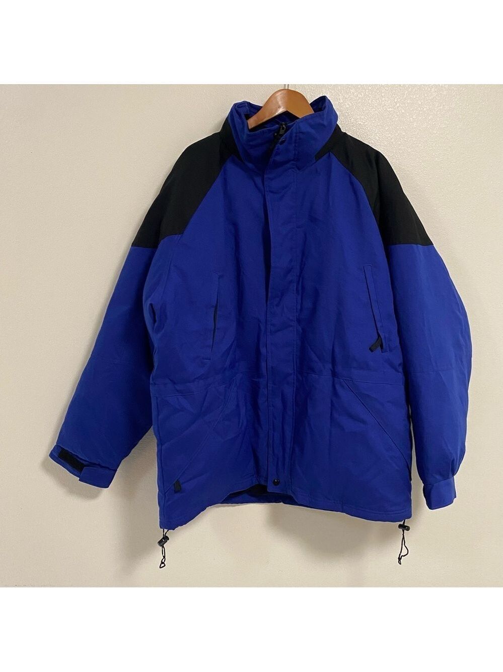 Maxam Mountain Parka Men's 2X Blue Black Goose Down Fleece lined Parka Jacket